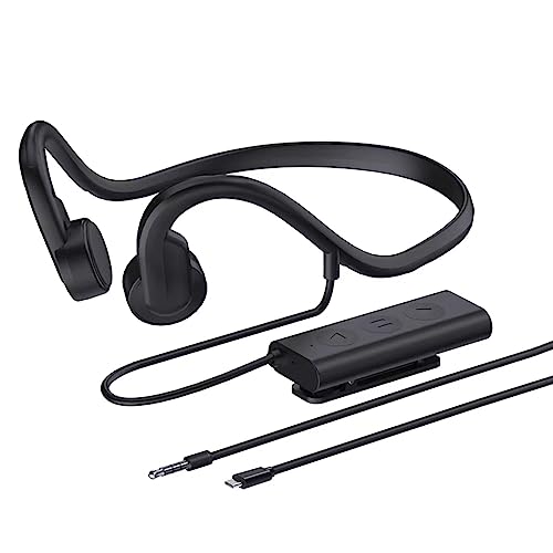 Auriculares De Conducción ósea Con Cable Con Micrófono, 2023 Auriculares Bluetooth 5.3 De Oído Abierto, Con Ambos Cables De 3,5 Mm/Typec, Auriculares Impermeables Ip68 Para Correr Entrenamientos