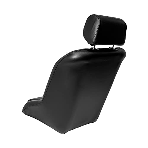 AUTO-STYLE Asiento Deportivo 'Classic' - Cuero Artificial Negro - Respaldo Fijo + Cabezal - incl. Correderas