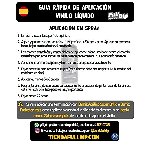 AutoFullCar Full Dip Spray Vinilo Líquido 400 ml con Adaptador (Negro)