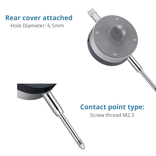 AUTOUTLET Relojes Comparadores Indicador Digital 0.01mm / 0.0005 '' Calibre Digital Medición del Dial Indicador de Prueba de Dial Indicador de Sonda 25.4mm / 1 '' Medición de Alta Precisión