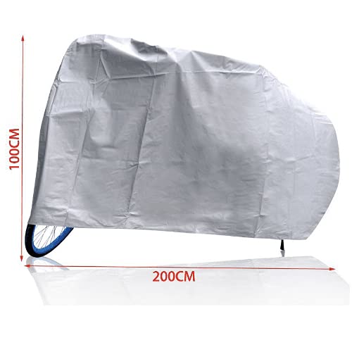 AUTOZOCO Funda para Bicicleta Impermeable a Prueba de Polvo Anti-UV - Ligera - Funda para Interiores con Uso polivalente - Funda Ligera para Bicicleta - 200 cm largo x 100 cm alto