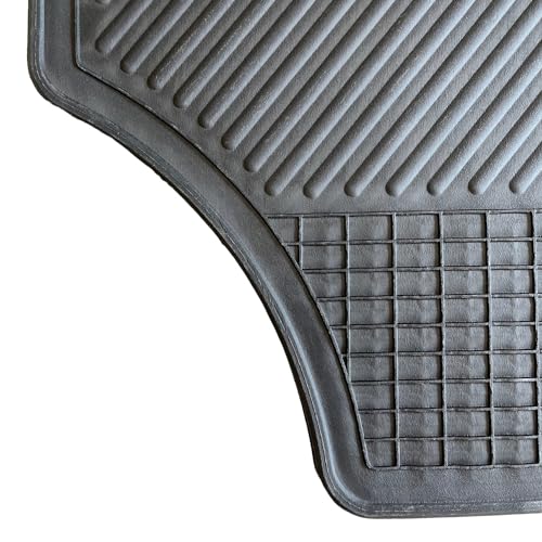 AUTOZOCO - Juego Alfombrillas de Goma Universales para Coche Negro - antideslizante - lavables - resistente - material flexible - a medida - pack de 4