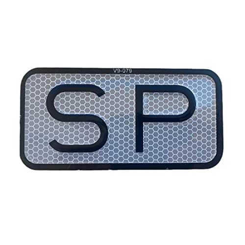 AUTOZOCO Placa SP V9 Servicio Público Homologada Reflectante - Chapa SP - HOMOLOGADA - matricula SP servicio publico - accesorio vehículo transporte - 150 x 75 mm