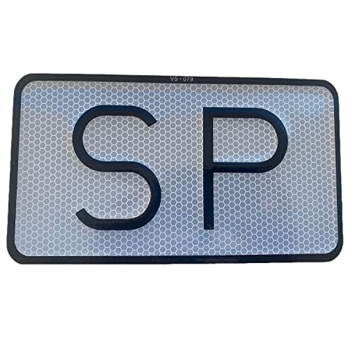 AUTOZOCO Placa SP V9 Servicio Público Homologada Reflectante - Chapa SP - HOMOLOGADA - matricula SP servicio publico - accesorio vehículo transporte - 225 x 120 mm