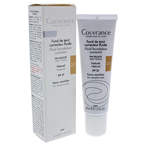 Avene Couvrance Base Corrector Fluido con SPF 20, 30 ml, 2.0 Natural