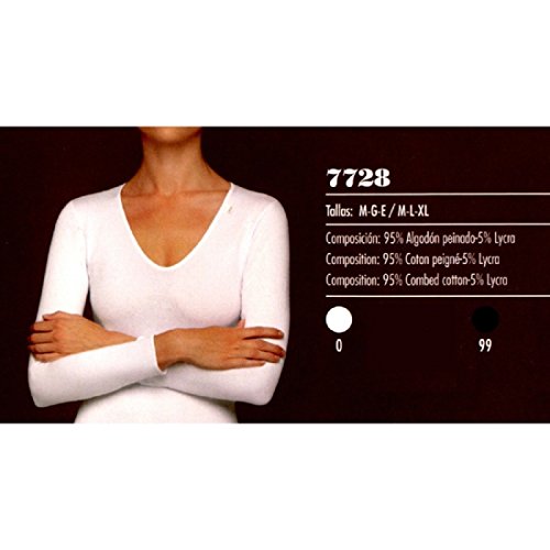 AVET 7728 - camiseta manga larga sin costuras (M, BLANCO)