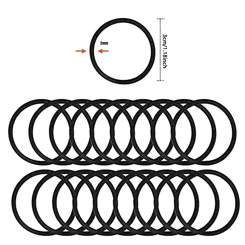 AvoDovA 200 Piezas Mini Gomas de Pelo Banda de Pelo, 2mm Elástica Negra de Cinta sin Metal Suave, Banda de Goma para Coleta, Elásticas Pequeñas Gomas Para el Pelo para Niñas Bebés Mujer Hombres