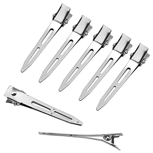 AvoDovA 50 Piezas Pinzas Pelo Peluqueria, 5.5CM Plateada Pinza de Pelo de Alligator Cocodrilo Metal Clip de Pelo, Metal Horquillas de plata, Seccionamiento Clips de Pelo para Peinado pelo Mujere Niña