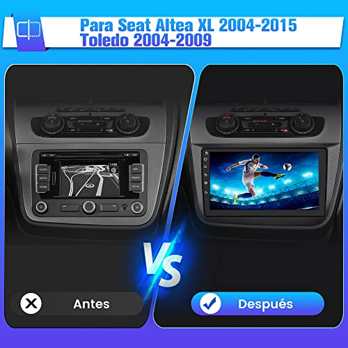 AWESAFE Android 12.0 [2GB+32GB] Radio Coche para Seat Altea XL 2004-2015,Toledo 2004-2009 con Carplay/Android Auto, 9 Pulgadas Pantalla Táctil con WiFi/GPS//RDS/DSP/24Temas, Apoyo Mandos Volante