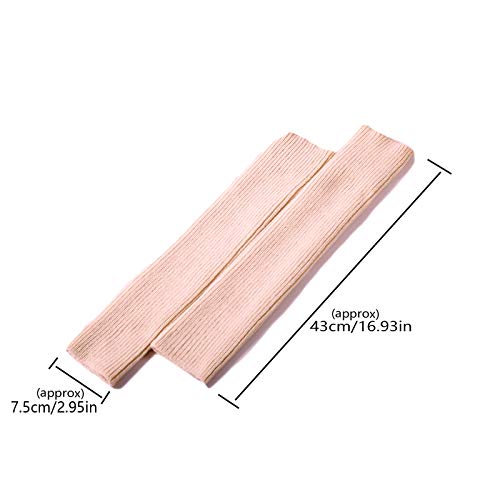 AWOCAN Calentadores de piernas de ballet para niñas, calentadores de piernas de estribo de punto para mujer, calentadores de piernas largos extra suaves para yoga y baile, rosado, (Nudepink), Talla