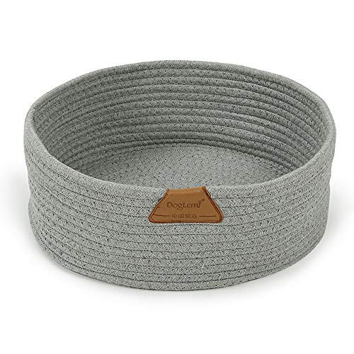 AYADA Cozy Cama Gato, Redondo Nido Gato Algodón Lavable Verano Oval Cat Basket Diseño Simple Suave Y Fuerte Cuatro Estaciones Universales Camas de Gatos Perros Cama Mascota Perrera Mediano (Gris)