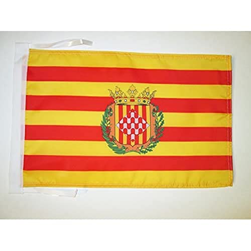 AZ FLAG Bandera de la Provincia DE GERONA 45x30cm - BANDERINA GERONA EN CATALUÑA 30 x 45 cm cordeles