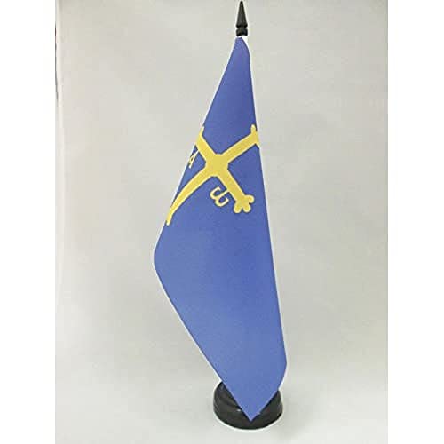 AZ FLAG Bandera de Mesa del PRINCIPADO DE Asturias 21x14cm - BANDERINA de DESPACHO ASTURIANA 14 x 21 cm