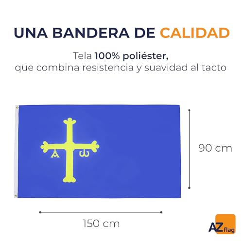 AZ FLAG Bandera del PRINCIPADO DE Asturias 150x90cm - Bandera ASTURIANA 90 x 150 cm