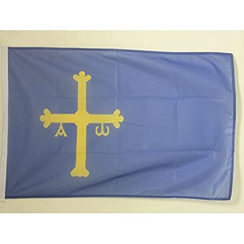 AZ FLAG Bandera Nautica del PRINCIPADO DE Asturias 45x30cm - Pabellón de conveniencia ASTURIANA 30 x 45 cm Anillos