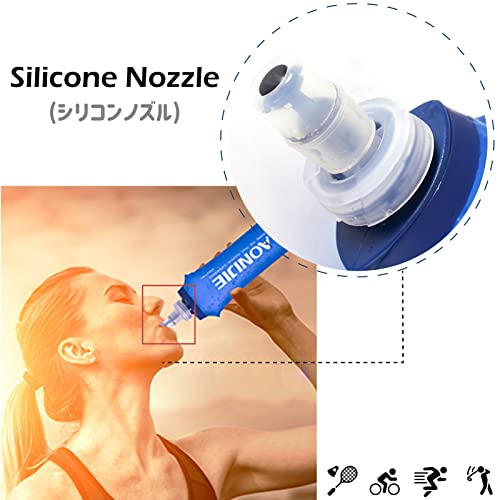 Azarxis Soft Flask Botella de Agua Flexible Blanda Bolsa de Hidratación TPU Deportiva para Correr Senderismo Ciclismo Maratón (2 × 250ml)