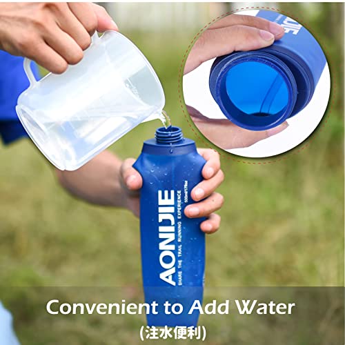 Azarxis Soft Flask Botella de Agua Flexible Blanda Bolsa de Hidratación TPU Deportiva para Correr Senderismo Ciclismo Maratón (2 × 250ml)