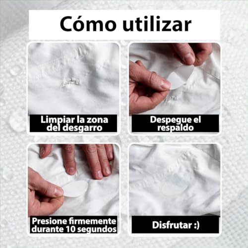 aZengear Parches de Reparación de Nylon de Autoadhesivo | Parche Impermeables para Chaqueta de Plumón, Tienda, Bolsa, Ropa, Reparar Agujeros (11 Piezas, blanco)