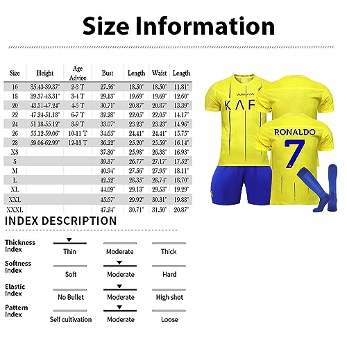 AZISEN Camiseta Futbol Replica, Camisetas Futbol Nino Camisetas de Equipación de Fútbol para Niño Sport Camisetas Hombre Camiseta Pantalones Cortos Equipación de Futbol (No.7,Niños de 12 a 13 años)