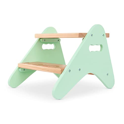 B. spaces – Taburete para niños – Taburete de madera – Taburete para dormitorio, baño, cocina – Muebles para niños pequeños, Niños – 2 años + – Peek-A-Boost - Menta