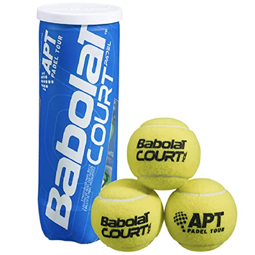 BABOLAT Pelotas de Pádel Court 3 pcs, Adultos Unisex, Amarillo (Amarillo), Talla Única