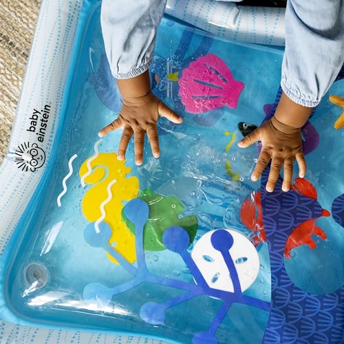 Baby Einstein, Alfombra de Juegos Inflable con Agua Ocean of Discovery, Gimnasio de Actividades con 6 animales flotantes, exploración sensorial, fácil de limpiar, 6 meses, 1 Stück (1er Pack)