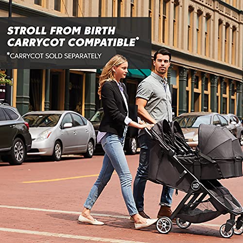 Baby Jogger City Tour 2 - Cochecito de viaje doble | Cochecito doble ligero, plegable y portátil | tono negro