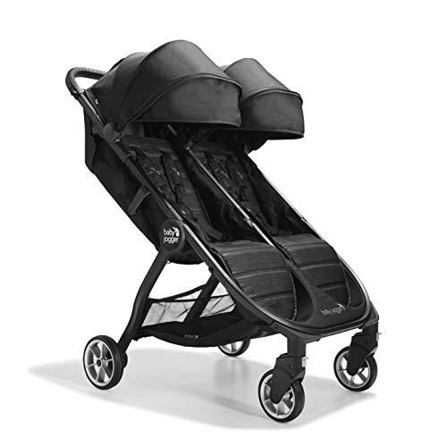 Baby Jogger City Tour 2 - Cochecito de viaje doble | Cochecito doble ligero, plegable y portátil | tono negro