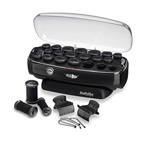 BaByliss RS035E Set de rulos térmicos de cerámica 20 rulos, 8 grandes de 32 mm, 6 medianos de 26mm, 6 pequeños de 19mm, 10 pinzas grandes, 20 horquillas para ondas y rizos duraderos y con volumen