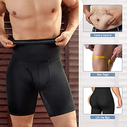 Bafully Calzoncillos Faja Hombre Boxer Pantalon Faja Reductora Hombre Cintura Alta Pantalones con Relleno Braga Control Barriga Ropa Interior Fitness Running