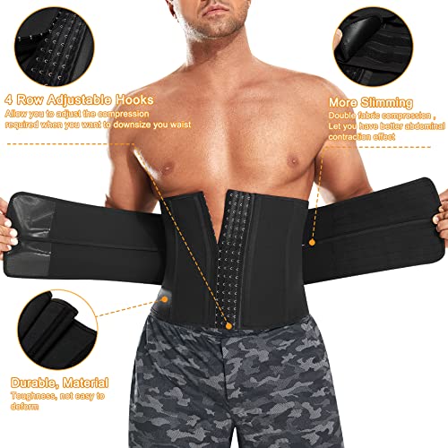 Bafully Faja Reductoras Hombre adelgazantes Cinturón Lumbar Abdominal Neopreno Cintura Entrenador Sauna para Fitness Deporte