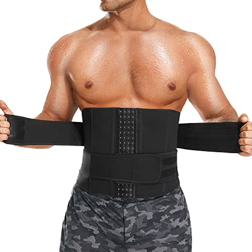 Bafully Faja Reductoras Hombre adelgazantes Cinturón Lumbar Abdominal Neopreno Cintura Entrenador Sauna para Fitness Deporte