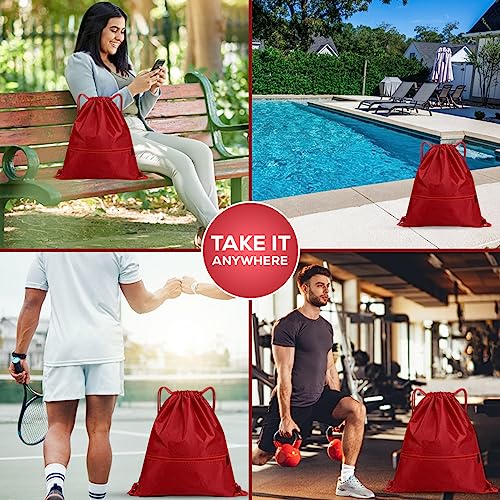 BAGNU - Mochila Deportiva Cuerdas - Bolsa Deporte - Mochila Tela Cuerdas - Saco Unisex - Bolsa Gimnasio - Color Rojo -