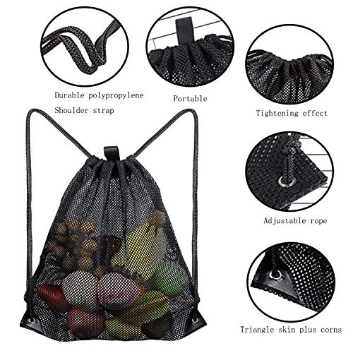 BAIBEI 2Pcs Mochila con Cordón de Malla, Gimnasia Deportiva para natación, Playa, Viajes, Deportes, Mochila con Cordón (45 * 38cm)