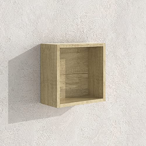 Baikal Armario Auxiliar Multiusos, Ideal para el baño o Espacios pequeños, alternativas para Dar más Orden al baño. Mueble de fácil colocación. Cubo Abierto 30 cm Nature