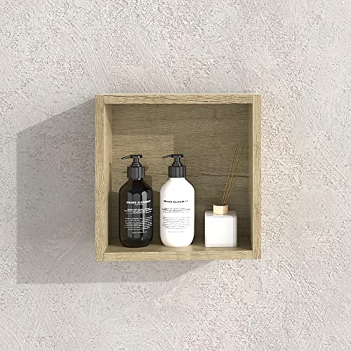 Baikal Armario Auxiliar Multiusos, Ideal para el baño o Espacios pequeños, alternativas para Dar más Orden al baño. Mueble de fácil colocación. Cubo Abierto 30 cm Nature