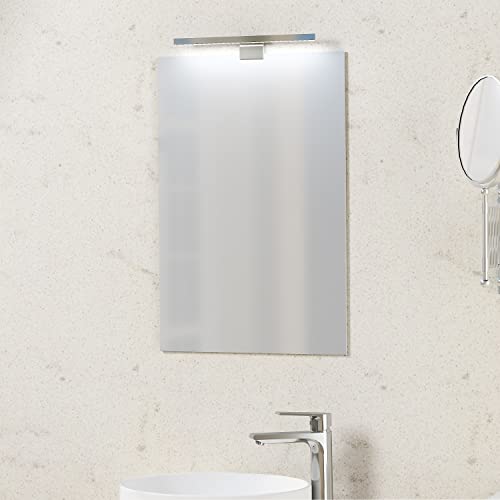 Baikal Espejo de Baño, Varias Formas y Medidas Disponibles. Opción con y Sin LED. Estilos Que se adaptan al baño o Cualquier Estancia del hogar. 40 x 60 cm Espejo con Aplique LED, 280034989