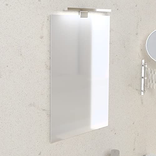 Baikal Espejo de Baño, Varias Formas y Medidas Disponibles. Opción con y Sin LED. Estilos Que se adaptan al baño o Cualquier Estancia del hogar. 40 x 60 cm Espejo con Aplique LED, 280034989