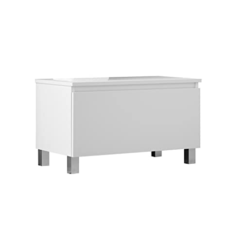 Baikal Mueble De Baño. Almacenaje para el Baño o Cualquier Espacio. Melamina 16mm. Mueble De Baño Auxiliar. Ideal para aseos o baños pequeños. Coqueta 71 cm Blanco