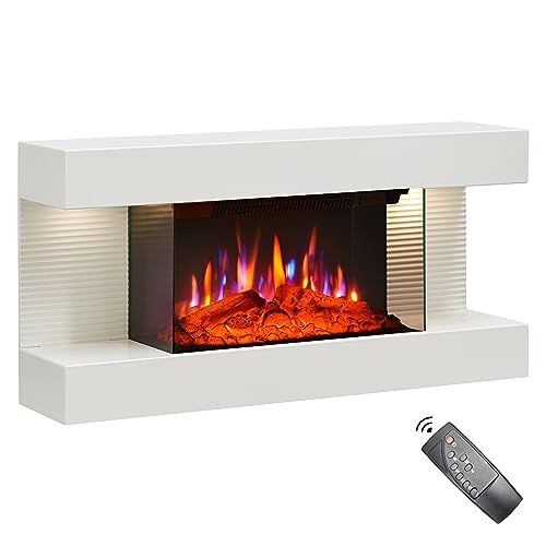 BALDERIA Chimenea eléctrica de pie IDA | Efecto de Llama 3D | Calefacción eléctrica 1800 W | con Mando a Distancia, Control de Arranque, Temporizador y termostato