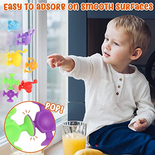 Bambebe Juego de Ventosas para Niños, Juguetes Bañera Bebe, 27 Piezas Juguetes de Succión para Bebés, Juguetes Sensoriales Interactivos, Juguetes de Baño para Niños