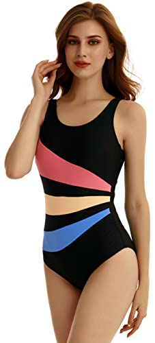 Bañador de Mujer Deportiva Traje de baño Sexy Entrenamiento de bañador Deportivo Control Abdominal Adelgazamiento bañador(3XL, J6)