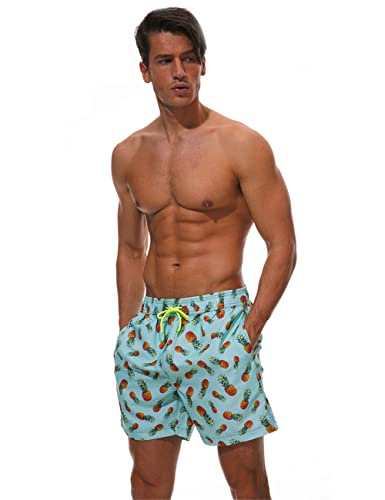 Bañador Hombre Natacion Pantalones Cortos - Bañadores Hombre Playa Verano Ligero para Correr, Gimnasio, Mar, Vacaciones, Piscina con 3 Bolsillos, Forro de Malla y Cordón - Impermeable, Secado Rápido