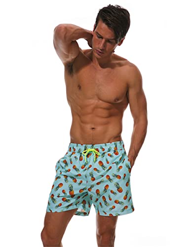 Bañador Hombre Natacion Pantalones Cortos - Bañadores Hombre Playa Verano Ligero para Correr, Gimnasio, Mar, Vacaciones, Piscina con 3 Bolsillos, Forro de Malla y Cordón - Impermeable, Secado Rápido