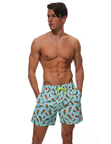 Bañador Hombre Natacion Pantalones Cortos - Bañadores Hombre Playa Verano Ligero para Correr, Gimnasio, Mar, Vacaciones, Piscina con 3 Bolsillos, Forro de Malla y Cordón - Impermeable, Secado Rápido