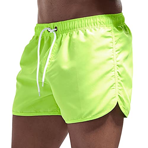 Bañador Natacion Hombre Bañadores Secado Rapido Hombre Traje de Baño Hombre Bañador Surf Corto Deportivo Piscina Natación Short Playa Surfero Hombre Deportivos Cortos Talla Grande Casual Verde L