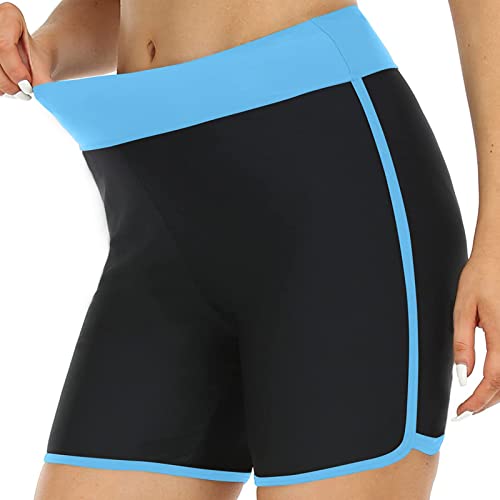 Bañador para hombre para mujer, pantalones cortos de baño de cintura alta, parte inferior del traje de baño, pantalones cortos para niño, parte inferior, banda elástica ancha, pantalones cortos de