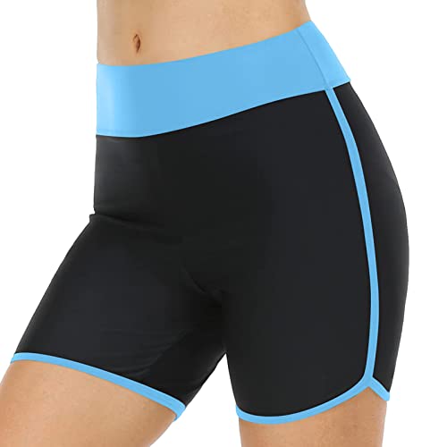 Bañador para hombre para mujer, pantalones cortos de baño de cintura alta, parte inferior del traje de baño, pantalones cortos para niño, parte inferior, banda elástica ancha, pantalones cortos de