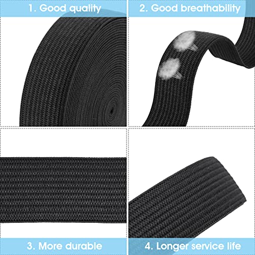 Banda Elástica de 10m para Coser Bandas Elásticas Negras Banda Elástica de Punto Altamente Elástica de 20mm de Ancho para Coser en Casa