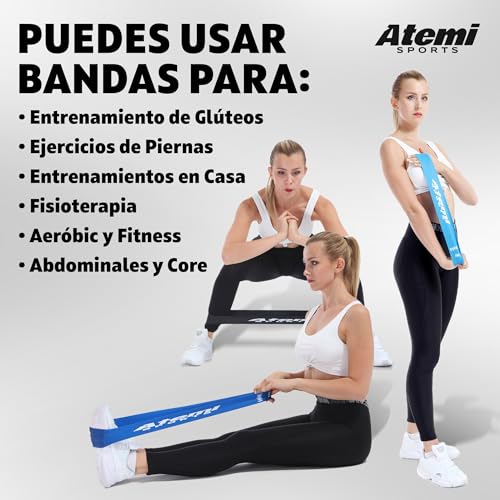 Banda Elástica Fitness [Extra Ancha] | Bandas de Resistencia para Glúteos, Piernas, Caderas | Cintas Elásticas Musculacion para Mujeres u Hombres [VENDIDOS Individualmente] (#3 Rojo (Medio))